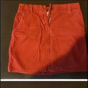 J crew, Burt red, fine corduroy mini skirt, Size 0.